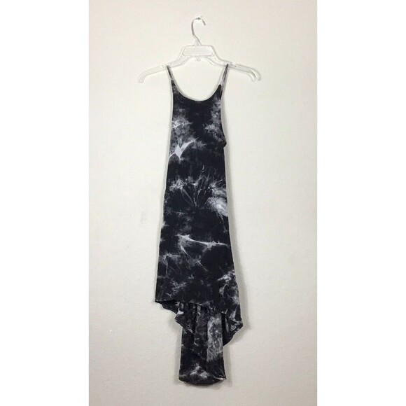 Ginger G Dresses & Skirts - Ginger G Tie Dye Hi-Low Tank Dress Womens Small Black White Sleeveless Stretch
